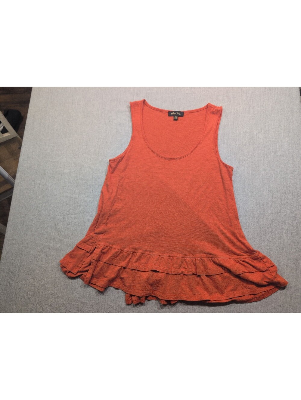 Melissa Paige coral ruffle hem tank top